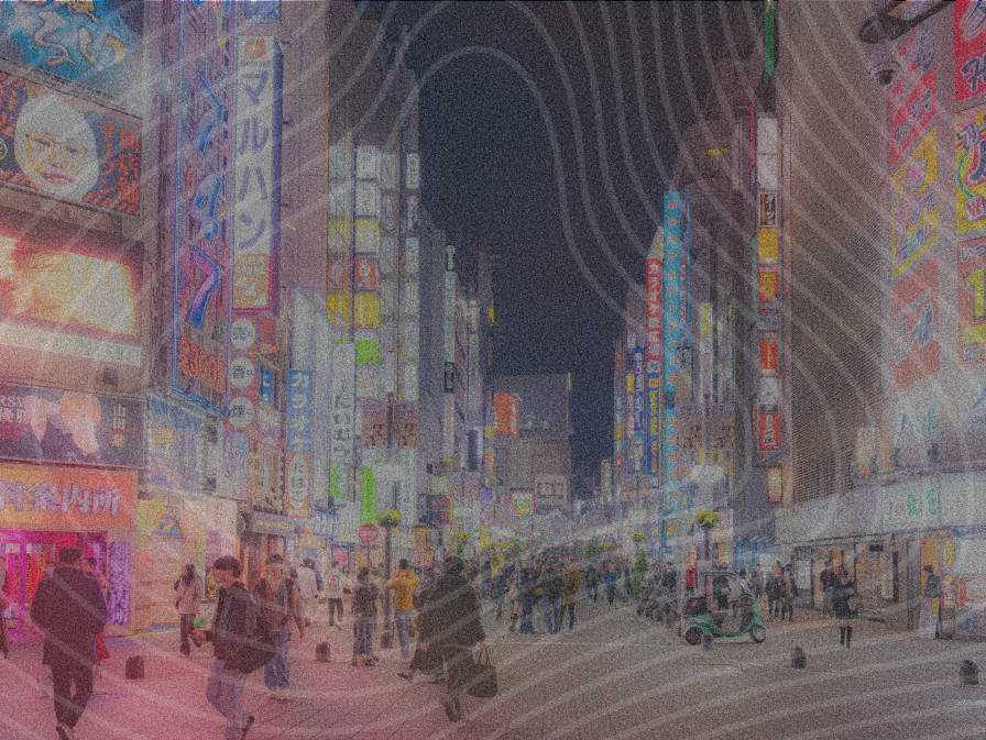 AI powered innovative City. Moving lights. The Futrue